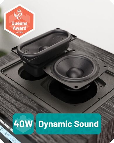 Home Stereo System with CD Player Bluetooth & Radio | 40W FM Radio, Solid Wood Build, and 30 Presets | Multi Format Support, CD Player for Home, Compact Music System | Oakcastle Hifi400 in Kuwait