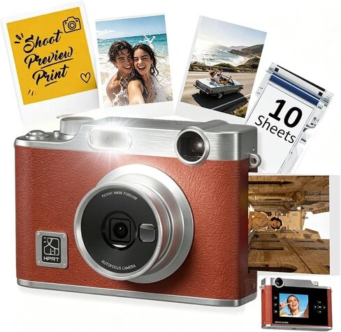 Z3 Instant Film Camera, 2-in-1 Digital Camera & Portable Photo Printer with 10 Sheets, 2.8" LCD Preview Screen, 300 DPI, 8 Filters, Bluetooth Phone Printing, Fun Gift for Birthday, Travel, Green in Saudi Arabia