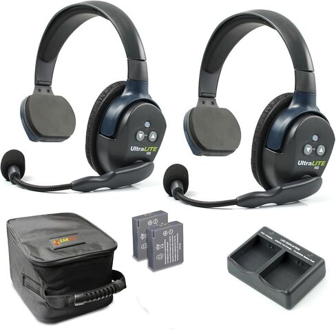 EARTEC UL2S Ultralite HD Wireless Intercom Headset System, 2-Person Full Duplex Communication, Single Ear, Up to 1000ft Range — Professional-Grade, U.S. Company in Saudi Arabia