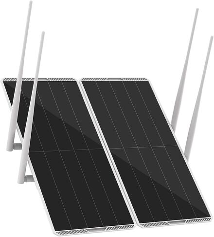 30W Solar WiFi Extender, 5.8G/2.4G Dual Band Solar WiFi Extender Signal Booster for Yard Farm Ranch, Solar Powered WiFi Repeater 111Wh Battery, IP66 Waterproof, 1200Mbps Coverage in Saudi Arabia
