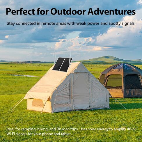 30W Solar WiFi Extender, 5.8G/2.4G Dual Band Solar WiFi Extender Signal Booster for Yard Farm Ranch, Solar Powered WiFi Repeater 111Wh Battery, IP66 Waterproof, 1200Mbps Coverage in Saudi Arabia
