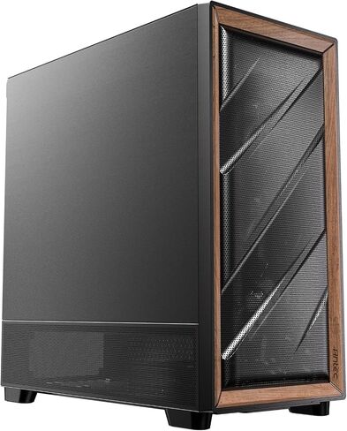 Antec Flux Wood Mid-Tower E-ATX PC Case, 5 PWM Fans Included, Black in Kuwait