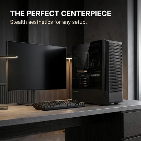 Zalman FIT Basic ATX Mid-Tower Desktop Computer Gaming PC Case | 1 x 120mm PWM Fan, High Airflow Mesh Front Panel, 360mm AIO Radiator Support in Kuwait