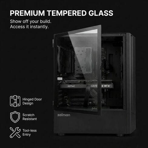 Zalman FIT Basic ATX Mid-Tower Desktop Computer Gaming PC Case | 1 x 120mm PWM Fan, High Airflow Mesh Front Panel, 360mm AIO Radiator Support in Kuwait