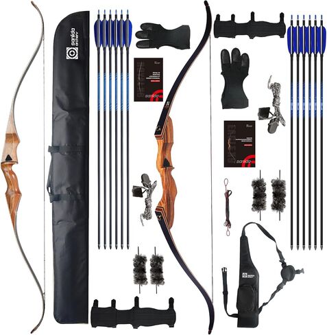 Sanlida Archery Royal X8 طقم قوس من قطعة واحدة مقاس 60 بوصة ومجموعة قوس منحني للصيد مقاس 58 بوصة Eagle X9 (40 رطل) in Kuwait