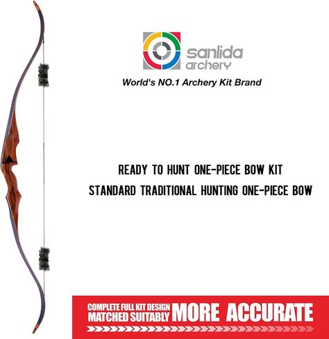Sanlida Archery Royal X8 طقم قوس من قطعة واحدة مقاس 60 بوصة ومجموعة قوس منحني للصيد مقاس 58 بوصة Eagle X9 (40 رطل) in Kuwait