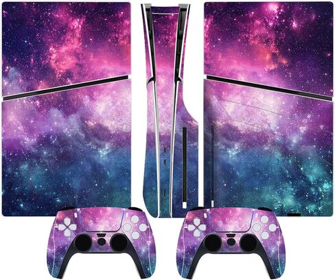 Sticker Wrap Compatible with PS5 Slim Disc Console (Green) | Vinyl Decal Protective Skin for Wireless Controller in Saudi Arabia
