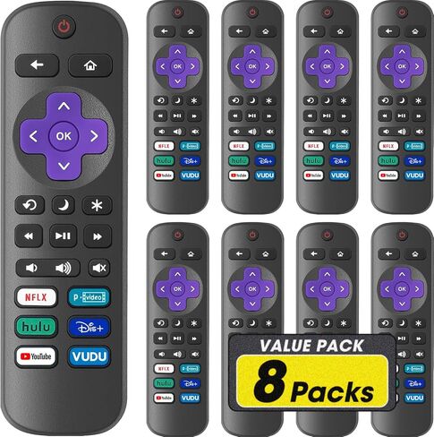 12 قطعة بديلة للتحكم عن بعد فقط لتلفزيون Roku، متوافقة مع جميع أجهزة TCLRoku/HisenseRoku/OnnRoku/SharpRoku/PhilipsRoku (ليست لعصا Roku أو الصندوق أو مكبر الصوت) in Kuwait