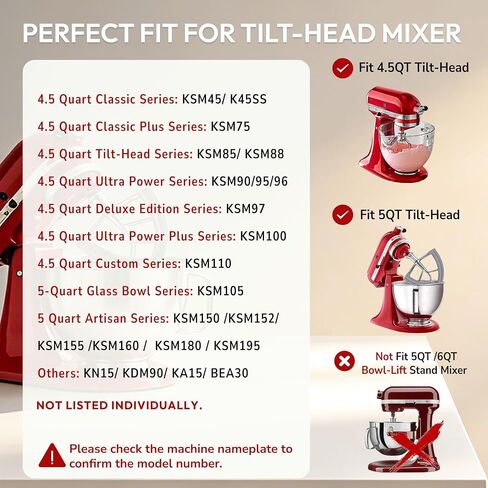 Stainless Steel Flex Edge Paddle for KitchenAid Tilt-Head Stand Mixer 4.5 5 QT, No Coating Flat Beater with Dual Silicone Scrapers, Kitchen Aid Accessories and Attachments, Replacement KFE5T in Saudi Arabia