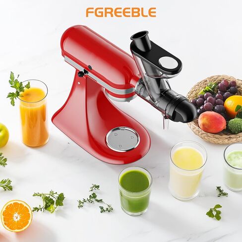 Masticating Juicer Attachment for KitchenAid Stand Mixer | Slow Juicer Attachment with Dual Feed Chute and Pusher, Cold Pressed Juicer Machine for Fruits & Vegetables in Saudi Arabia