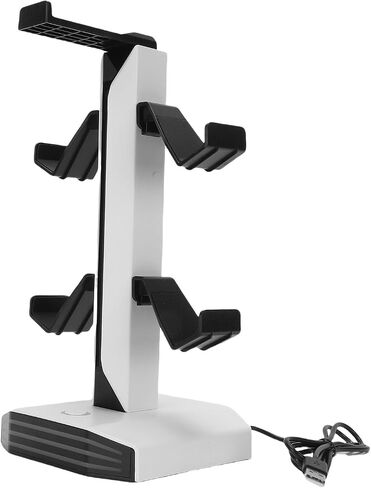 RGB Game Controller Headset Holder,Stylish and Space-Saving Stand with Dual USB Ports for Gaming Setup,ABS Material,11.73x5.59x5.55in in Saudi Arabia