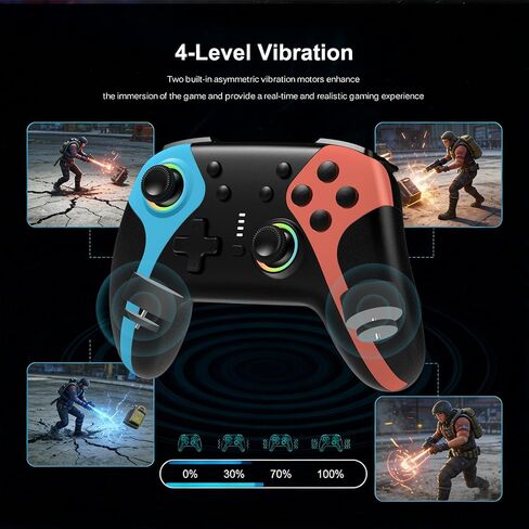 FIOTOK Wireless Switch Controllers for Nintendo Switch/Switch 2/Lite/OLED | Switch Pro Controller with Hall Joysticks & Triggers,Wake-up, Gyro Axis,Turbo, Screenshot,Programmable in Saudi Arabia