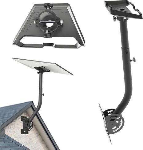 Starlink Mount for Gen 3& Gen 4/4X, 360° Adjustable with Widened Base | Extendable Pole, Wall & Roof Mounting Kit Compatible with Standard V4/4X Starlink Pipe Adapter, Hardware for Concrete/Wood in Saudi Arabia