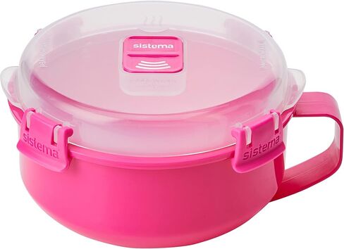 Sistema Microwave Containers | Soup Mug, Porridge Bowl & Noodle Bowl | Food Containers With Steam Release Vents | BPA-Free | Red | 3 Count in Saudi Arabia