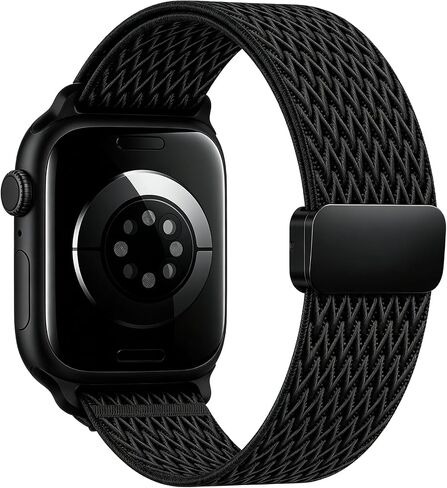 Stretchy Nylon Sport Loop Band Compatible with Apple Watch Bands Men Women | 46mm 44mm 49mm 45mm 42mm 41mm 40mm 38mm Magnetic Soft Breathable Elastic Strap for iWatch Series 11 10 9 8 7 6 5 4 3 Ultra SE in Kuwait