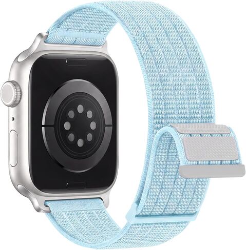 Sport Band Compatible with Apple Watch Series 11 10 46mm, 9 8 7 45mm, 4 5 6 & SE 2 3 44mm, Ultra 49mm for Women Men, Stretchy Straps for iWatch, Breathable, Nylon Soft Loop Ideal for Outdoor in Saudi Arabia