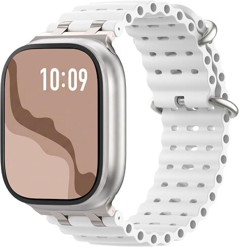 Upgraded Ocean Watch Band Compatible with Apple Watch 42/44/45/46/49mm | For iWatch Ultra 3/2/1,S11/10 9/8/7/6/5/4,SE3/2/1, for Men and Women, Metal Connector, Breathable, Sport Strap, Bicolor in Saudi Arabia