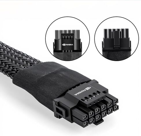 Iesooy GPU 8-Pin to 12VHPWR 16-Pin(12+4) Power Cable - 5.9 in Braided GPU Adapter Cable, 14AWG Tinned Copper Wire for RTX4090/4080/4070Ti in Saudi Arabia