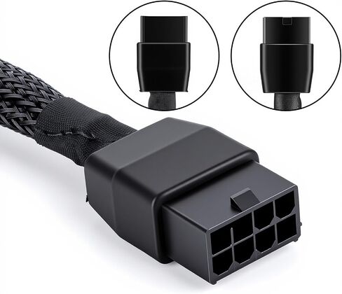 Iesooy GPU 8-Pin to 12VHPWR 16-Pin(12+4) Power Cable - 5.9 in Braided GPU Adapter Cable, 14AWG Tinned Copper Wire for RTX4090/4080/4070Ti in Saudi Arabia