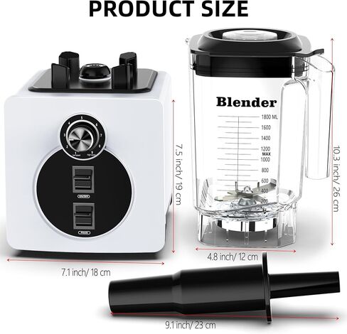 AIZIYO Professional Blender for Smoothies, 2200W Peak Watts,60 oz BPA-Free Pitcher, Blenders for Kitchen, Dishwasher Safe, Programs for Frozen Drinks & Nutrient Milk Shakes & Nut Milk in Saudi Arabia