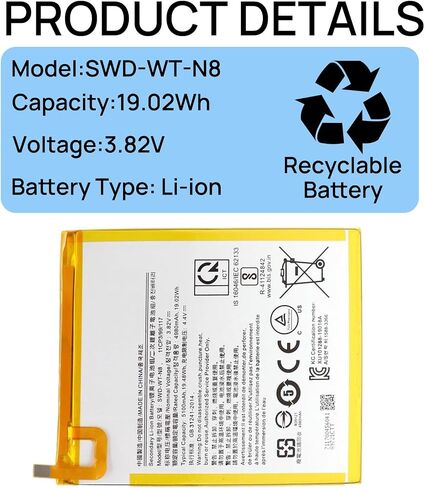 SWD-WT-N8 Battery Compatible with Galaxy Tab A 8.0 icnh 2019 SM-T290 SM-T295 with Tool Kit 3.82V 19.02Wh in Saudi Arabia