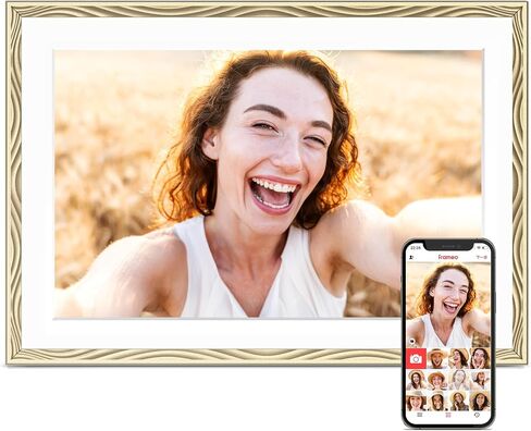 Frameo 10.1" Digital Picture Frame WiFi 32GB, Birthday Gifts for Mom, Women | 1280*800 IPS HD Touchscreen, Instant Share Pictures Video, Auto-Rotate, Wall Mountable Electronic Photo Frame, House Warming in Kuwait