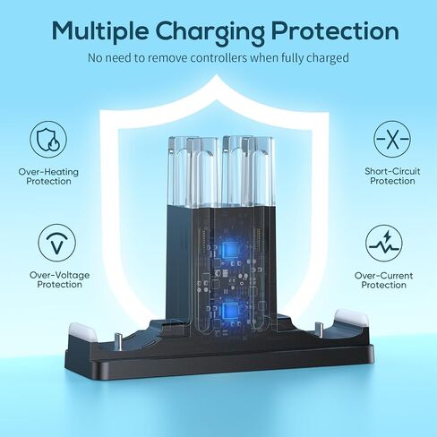 KINWIN Switch 2 Controller Charging Dock for Joypad 2 & Pro Controlle 2/1 | 6 in 1 Fast Joypad Charger Stand & Orgnizer Station for Joypad 2 & Pro Controller 1/2 , LED Indicator, USB Chraging Cable in Kuwait