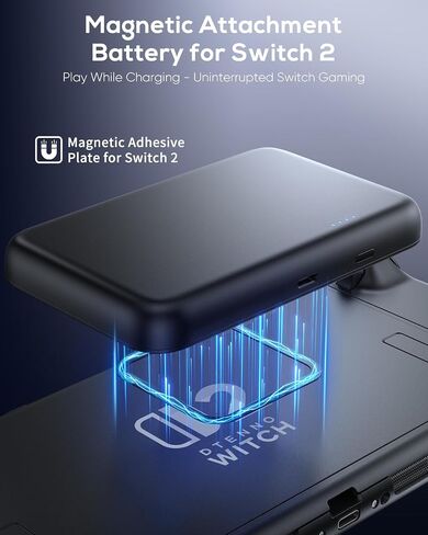 YUANHOT 2 Pack 10000mAh Magnetic Power Bank for Nintendo Switch 2 & OLED | 20W PD Fast Charging, Magnetic Quick Mount, Extends 5X Playtime, Compatible with Smartphones, Game Travel Accessories in Saudi Arabia