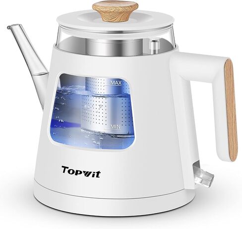 TOPWIT 2.0L Glass Electric Kettle, Hot Water Boiler, BPA-Free | Stainless Steel Bottom & Lid, Fast Boil, Auto Shut-Off & Boil-Dry Protection, No Plastic Odor | for Tea, Coffee, Home, Office in Saudi Arabia