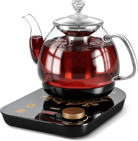 HHT Electric Tea Maker with Infuser, ±1℉ Precise Temperature Control, Glass Electric Kettle for Herbal,Flowers,Fruit Tea and Loose Leaf,BPA-Free,Auto Shut-Off,Brewing Program,Keep Warm,0.8L in Saudi Arabia