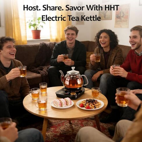 HHT Electric Tea Maker with Infuser, ±1℉ Precise Temperature Control, Glass Electric Kettle for Herbal,Flowers,Fruit Tea and Loose Leaf,BPA-Free,Auto Shut-Off,Brewing Program,Keep Warm,0.8L in Saudi Arabia