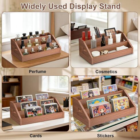 3 Tier CD Holder,Wood CD Storage Rack,CD/DVD Display Stand | Holds 24 Jewel Cases,CD Organizer with Handles for CD DVD Cassettes Tapes,Rustic Brown for Home Office & Music Lovers in Saudi Arabia