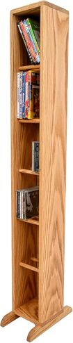 Wood Shed Hill 12 Series CD Storage Cabine, Real Oak Wood Media & Display Shelves, Handcrafted in The USA in Saudi Arabia