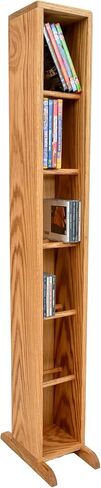 Wood Shed Hill 12 Series CD Storage Cabine, Real Oak Wood Media & Display Shelves, Handcrafted in The USA in Saudi Arabia