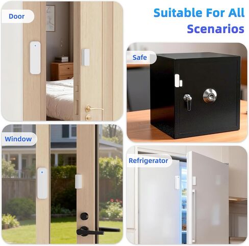 WiFi Door Sensor Chime, Smart Door Open Alert Window Sensor | For Business/Home/Kids Safety, Window Contact Alarm with Free App Notification, 500ft Range, 32 Melodies, 5 Volume Levels in Saudi Arabia