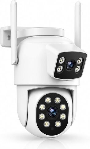 Camcamp Home Security Camera System Wireless Outdoor, 4 Dual Lens Cameras | PTZ auto tracking,10CH NVR,500GB HDD,24/7 recording,no monthly fee,color night vision,2-way audio,IP66 weatherproof in Saudi Arabia