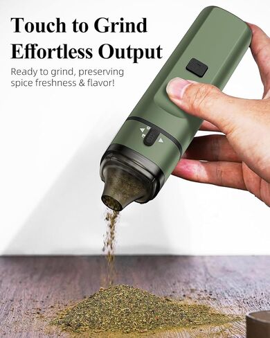 Automatic Electric Spice Grinder,USB Rechargeable Powered, Mini Portable Spice Mill Machine for the Kitchen(Green) in Saudi Arabia