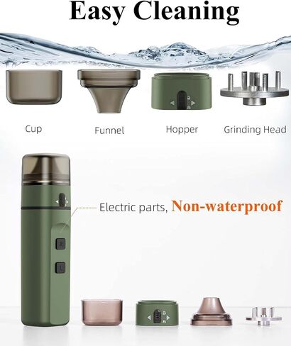 Automatic Electric Spice Grinder,USB Rechargeable Powered, Mini Portable Spice Mill Machine for the Kitchen(Green) in Saudi Arabia