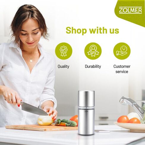 Spice Grinder with Storage Container for Fine Nutmeg Powder - SIlver | Extra-sharp stainless steel mechanism for whole nutmeg, manual and compact for kitchen or table in Saudi Arabia
