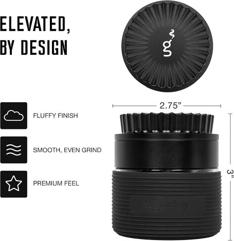 nugbuddy Herb & Spice Grinder | Toothless Mill | Non-Stick Ceramic Coating | Glass Chamber | Storage Compartment | Screen Free | Fluffy Grind | Kitchen Tool in Saudi Arabia