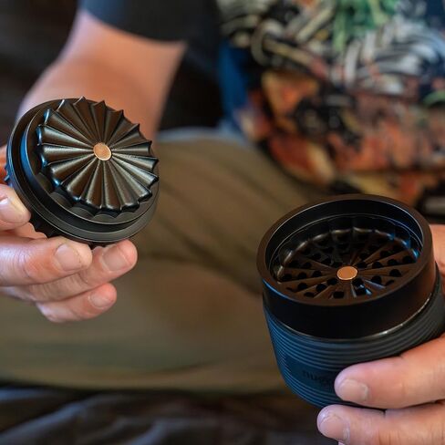nugbuddy Herb & Spice Grinder | Toothless Mill | Non-Stick Ceramic Coating | Glass Chamber | Storage Compartment | Screen Free | Fluffy Grind | Kitchen Tool in Saudi Arabia