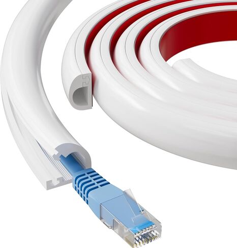 Esufeir 118" Side Open Cable Hider Cord Cover for 2-3 Wires,W1.08× H0.6 in Saudi Arabia
