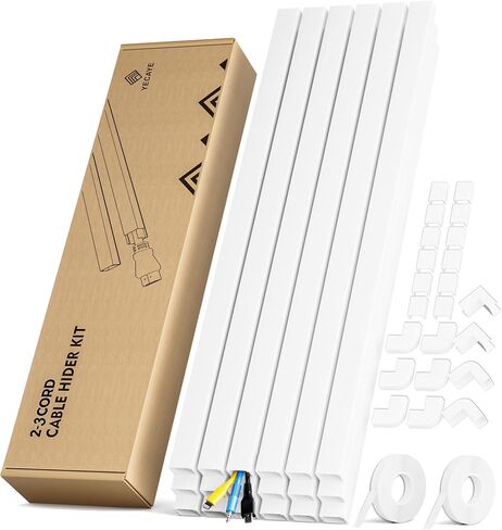 Yecaye 283in Cord Hider, PVC Wire Covers for Cord on Wall, W0.59in H0.4in | One-Cord Cable Concealer Kit, Self-Adhesive Cord Cover Conceals Small 1-2 Wires in Saudi Arabia