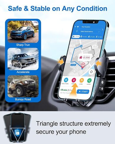 vanva Universal Air Vent Car Mount, [ Big Phones & Thick Case Friendly ] Cell Phone Holder for Car Hands Free Clamp Cradle Vehicle fit for All Apple Smartphone in Saudi Arabia