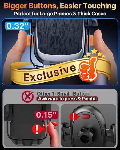 【2026 Best & Military-Grade】 360° Rotatable Suction Car Phone Holder Mount | 【100+LBS Safest Strongest & Patent Certs】Dashboard Windshield Vent Truck Stand for iPhone 17 16 Pro Max Samsung, Matt Black in Saudi Arabia