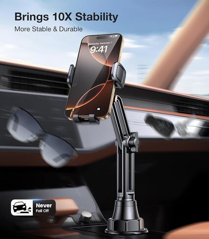 Coolpow Cup Holder Phone Holder for Car Phone Holder Cup Holder Phone Mount【Ultra Stable & Never Shake】Phone Holders for Your Car Cupholder Cell Phone Car Mount for iPhone 17 16 All 4"-7" Smartphones in Saudi Arabia