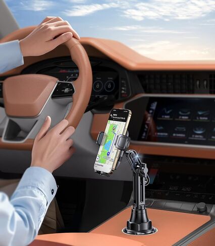 Coolpow Cup Holder Phone Holder for Car Phone Holder Cup Holder Phone Mount【Ultra Stable & Never Shake】Phone Holders for Your Car Cupholder Cell Phone Car Mount for iPhone 17 16 All 4"-7" Smartphones in Saudi Arabia
