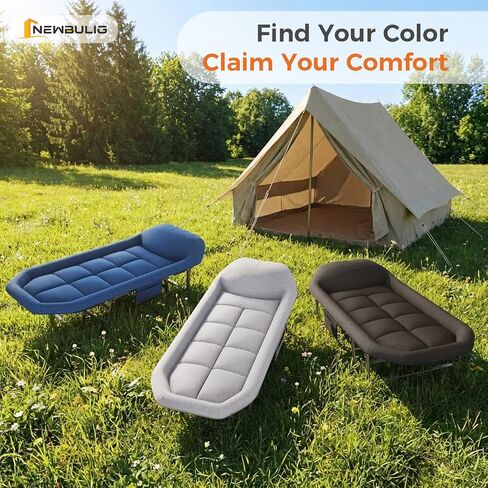 NEWBULIG Camping Cots for Adults, Camping Cot with Mattress | Pillow and Side Pocket, 6-Angle Adjustable Folding Camp Bed, Hiking Office Guest, 450lbs in Saudi Arabia