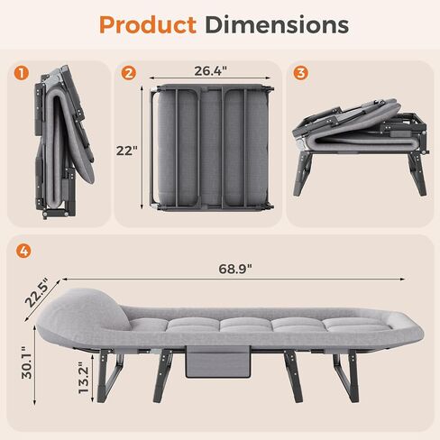 NEWBULIG Camping Cots for Adults, Camping Cot with Mattress in Saudi Arabia