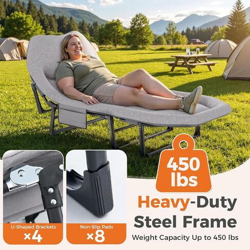 NEWBULIG Camping Cots for Adults, Camping Cot with Mattress in Saudi Arabia